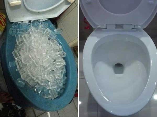 Thông bồn cầu bằng đá lạnh
