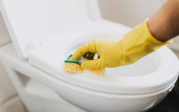 Vệ sinh kỹ bồn cầu để loại trừ nguyên nhân bề mặt